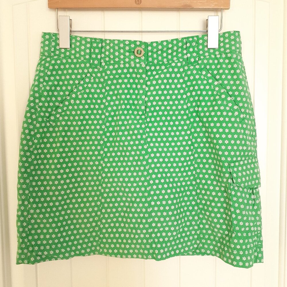 Lands' End Mini Floral Cotton Nylon Performance Skort Green Size 6